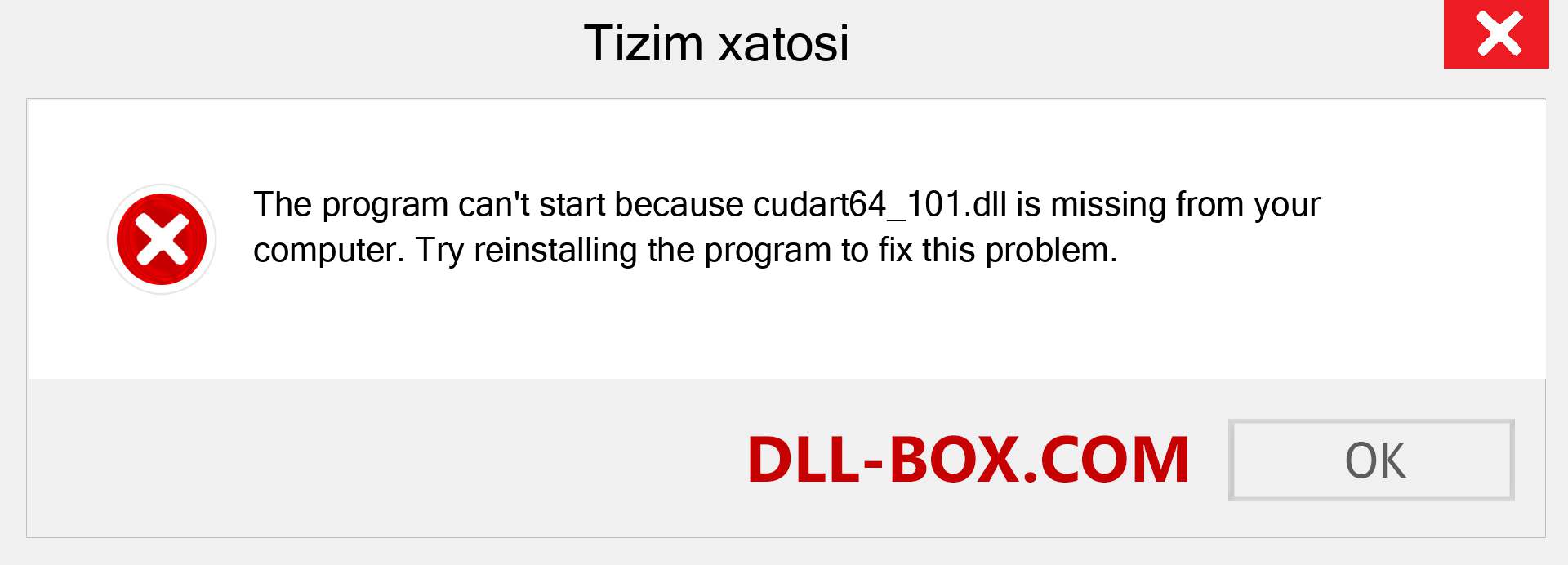 cudart64_101.dll fayli yo'qolganmi?. Windows 7, 8, 10 uchun yuklab olish - Windowsda cudart64_101 dll etishmayotgan xatoni tuzating, rasmlar, rasmlar